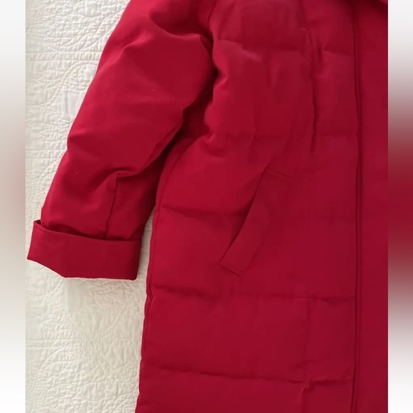 Worthington Womens Down Winter Heavy Coat Parka Faux Fur Trim Hood Red Sz 2X - Picture 2 of 16